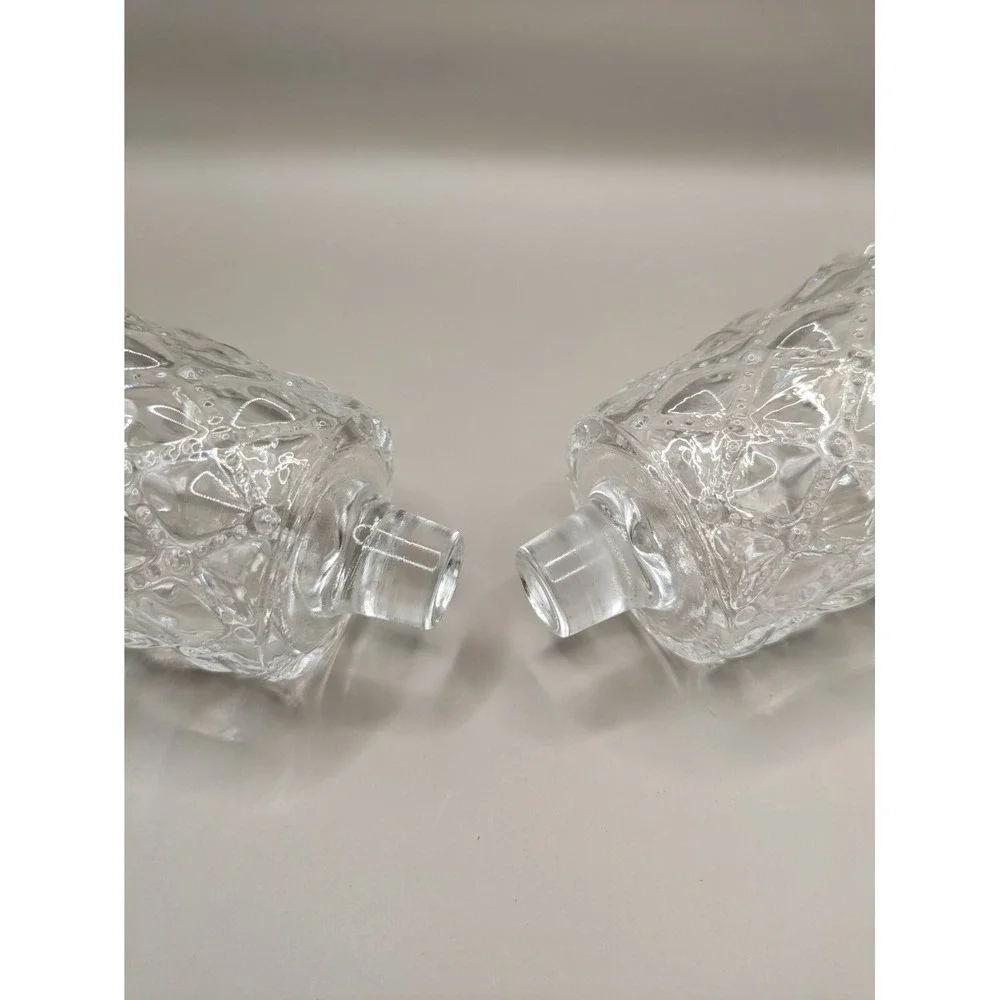 Partylite Crystal Quilted Shell Rib Votive Candle Holders Glass  Set Of 2. P9246
